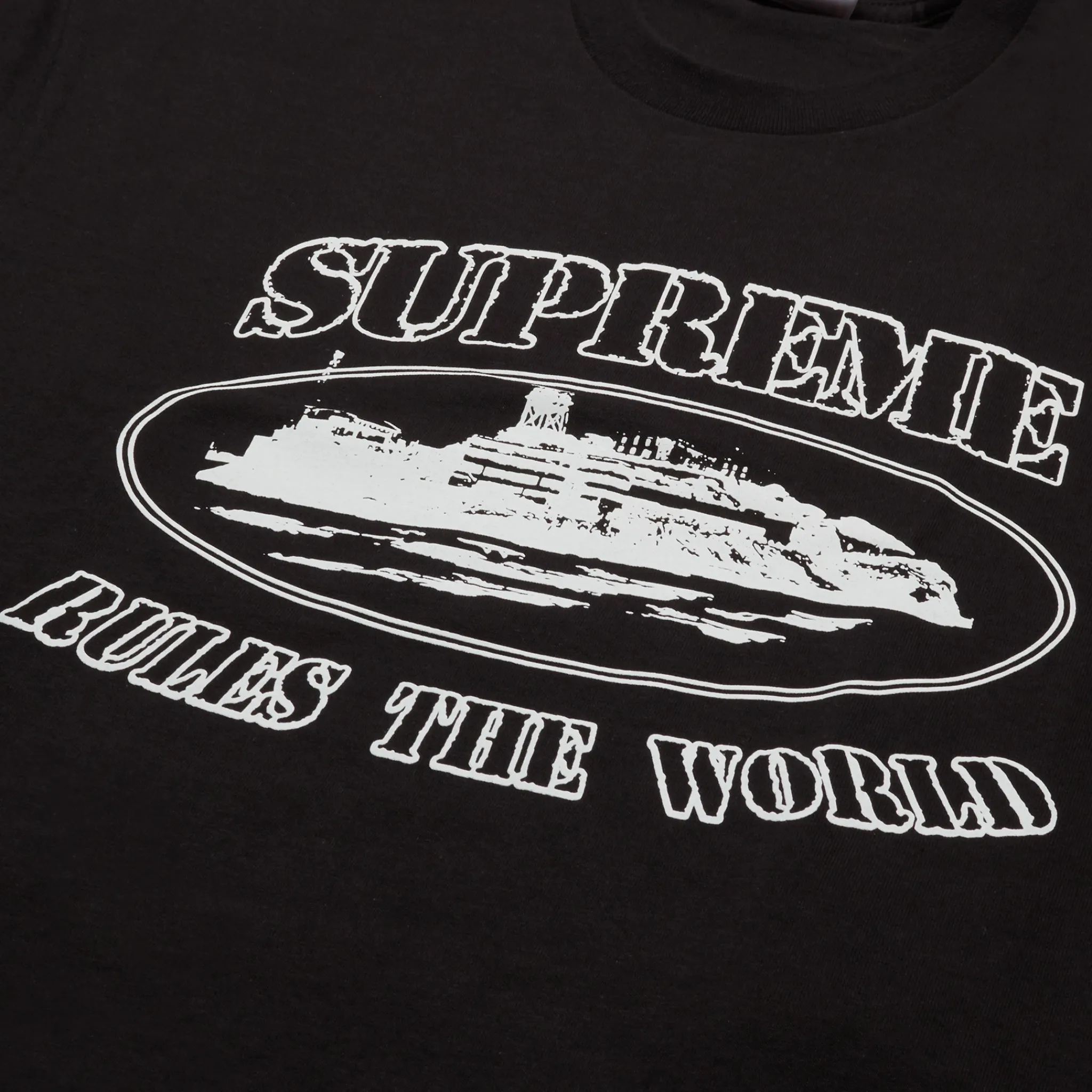 Supreme x Corteiz Rules The World Black T Shirt< T-shirts