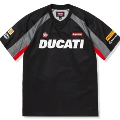Supreme x Ducati Soccer Black Jersey< T-shirts