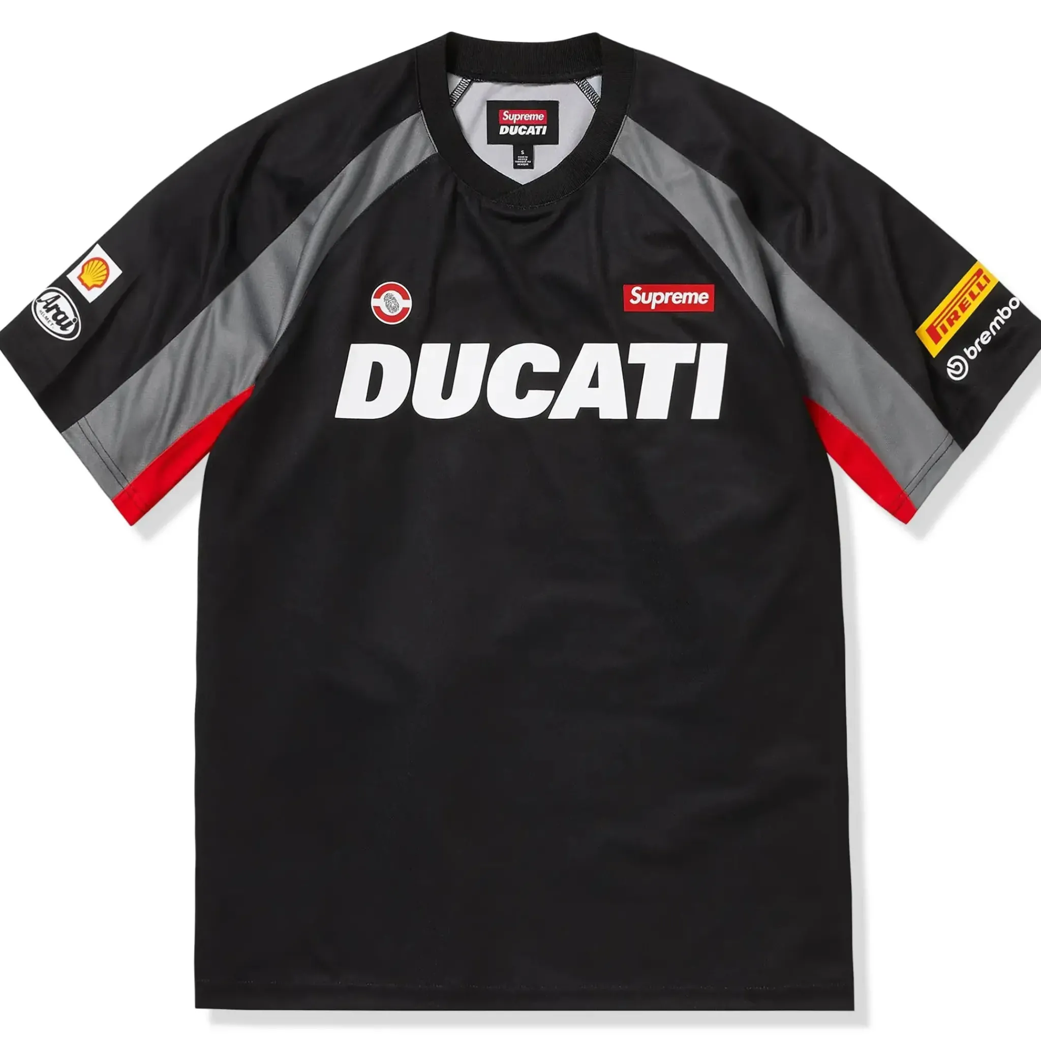 Supreme x Ducati Soccer Black Jersey< T-shirts