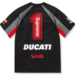 Supreme x Ducati Soccer Black Jersey< T-shirts