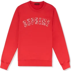 Supreme x Louis Vuitton Arc Logo Red Sweatshirt< Sweatshirts & Hoodies