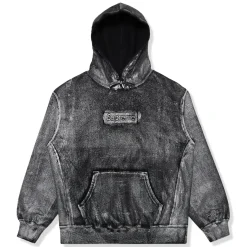 Supreme x MM6 Maison Margiela Foil Box Logo Grey Hoodie< Sweatshirts & Hoodies
