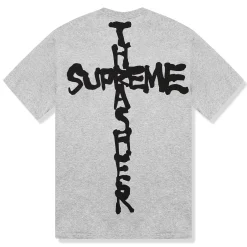 Supreme x Thrasher Cross Heather Grey T Shirt< T-shirts