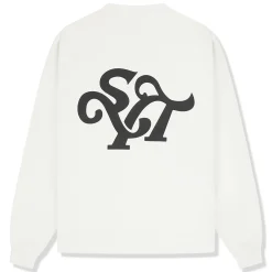 Syenti Emblem Long-Sleeved Off White T Shirt< T-shirts