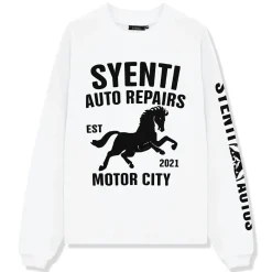 Syenti Motor City Long-Sleeved Off White T Shirt< T-shirts