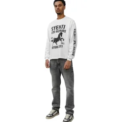 Syenti Motor City Long-Sleeved Off White T Shirt< T-shirts
