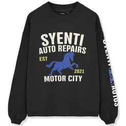 Syenti Motor City Long-Sleeved Dark Grey T Shirt< T-shirts