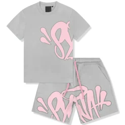 Syna World Logo Grey Pink T-Shirt & Shorts< Shorts|T-shirts