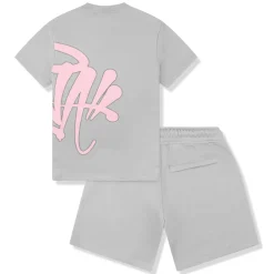 Syna World Logo Grey Pink T-Shirt & Shorts< Shorts|T-shirts