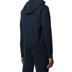 Thom Browne Classic Loopback 4-Bar Tonal Full Zip Blue Hoodie< Sweatshirts & Hoodies