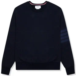 Thom Browne Classic Loopback 4-Bar Tonal Relaxed Navy Blue Sweatshirt< Sweatshirts & Hoodies