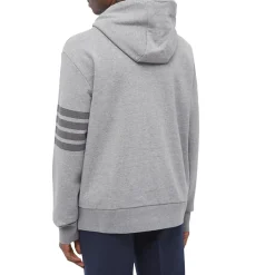 Thom Browne Classic Loopback 4-Bar Tonal Full Zip Medium Grey Hoodie< Matching Sets|Sweatshirts & Hoodies