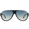 Tom Ford Dimitry FT0334 02W 59 Black Blue Sunglasses< Sunglasses