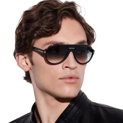 Tom Ford Dimitry FT0334 02W 59 Black Blue Sunglasses< Sunglasses