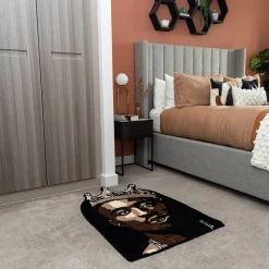 Project Crepslocker Tupac Crowned Custom Handmade Rug< Rugs & Mats|Designer Home Accessories