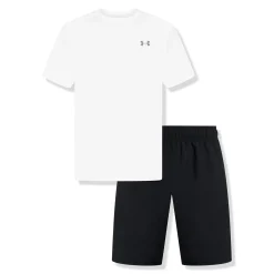 Under Armour UA Tech White Black T Shirt & Shorts< Activewear|Shorts